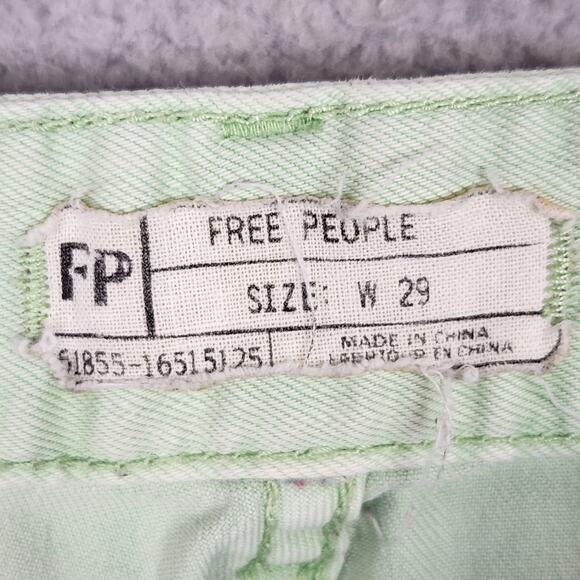 FREE PEOPLE Jeans Womens Size 29 Green Mint Ankle Zip Skinny Denim Pockets - Picture 12 of 13